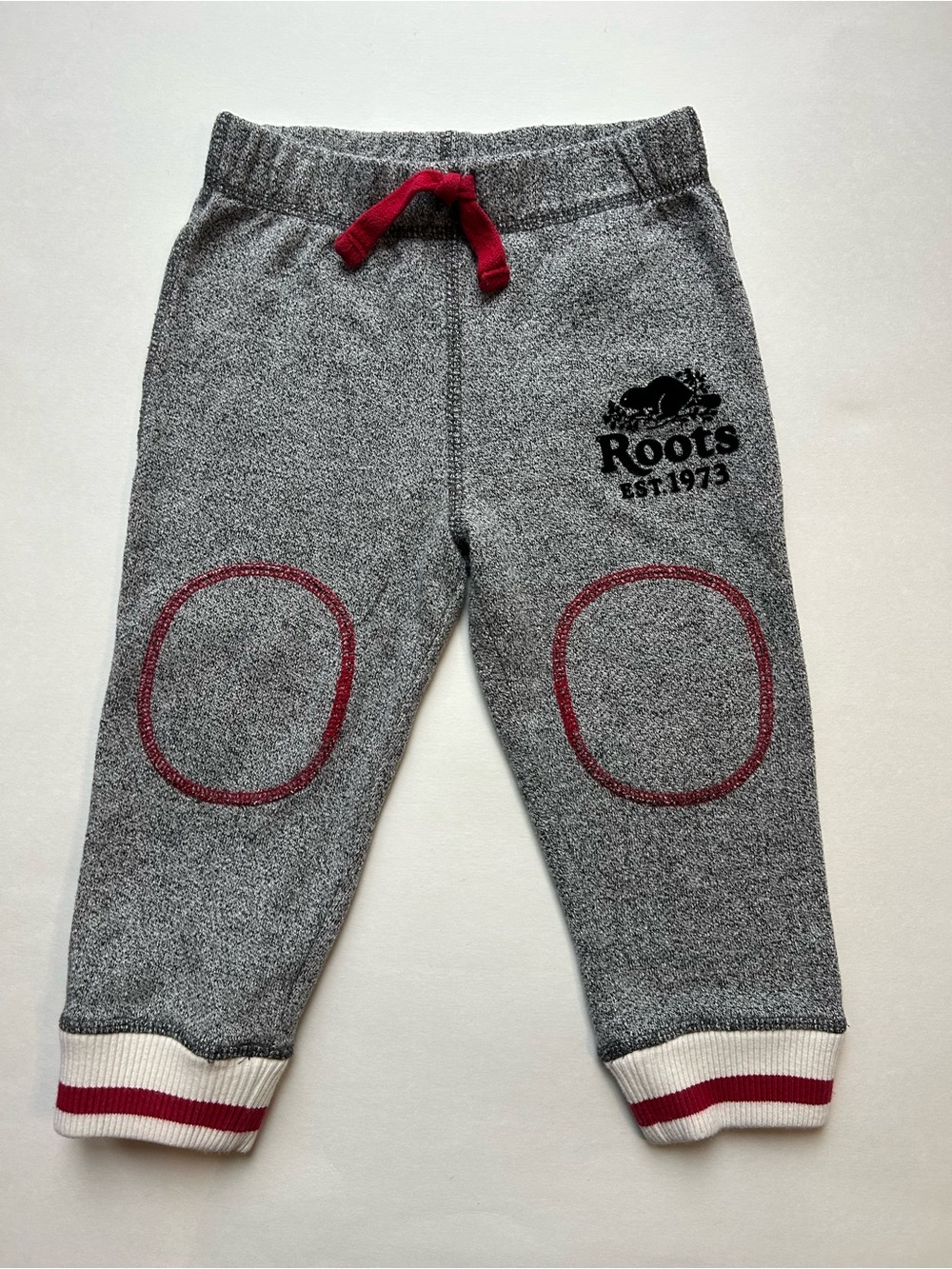 Roots Kids Cabin Jogger Sweats -Grey with Red Accents
